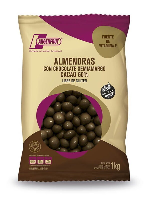 Almendra con Chocolate semiamargo Cacao 60% x 1 Kg