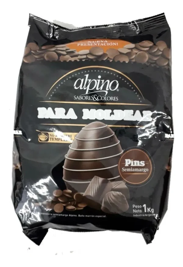 Pins de Moldeo Chocolate Semiamargo Alpino x 1 Kg